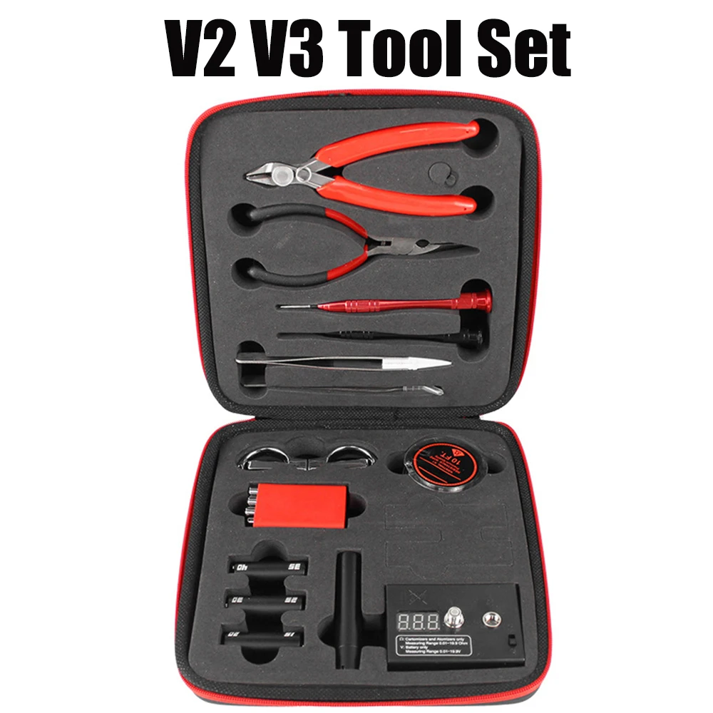 DIY Tool Kit Jig Ceramic Tweezers Pliers Repair Coiler Brushes Scissors 521 Ohm Tester Set with Bag for Master V2 V3 Coil Core
DIY Tool Kit Jig Ceramic Tweezers Pliers Repair Coiler Brushes Scissors 521 Ohm Tester Set with Bag for Master V2 V3 Coil Core