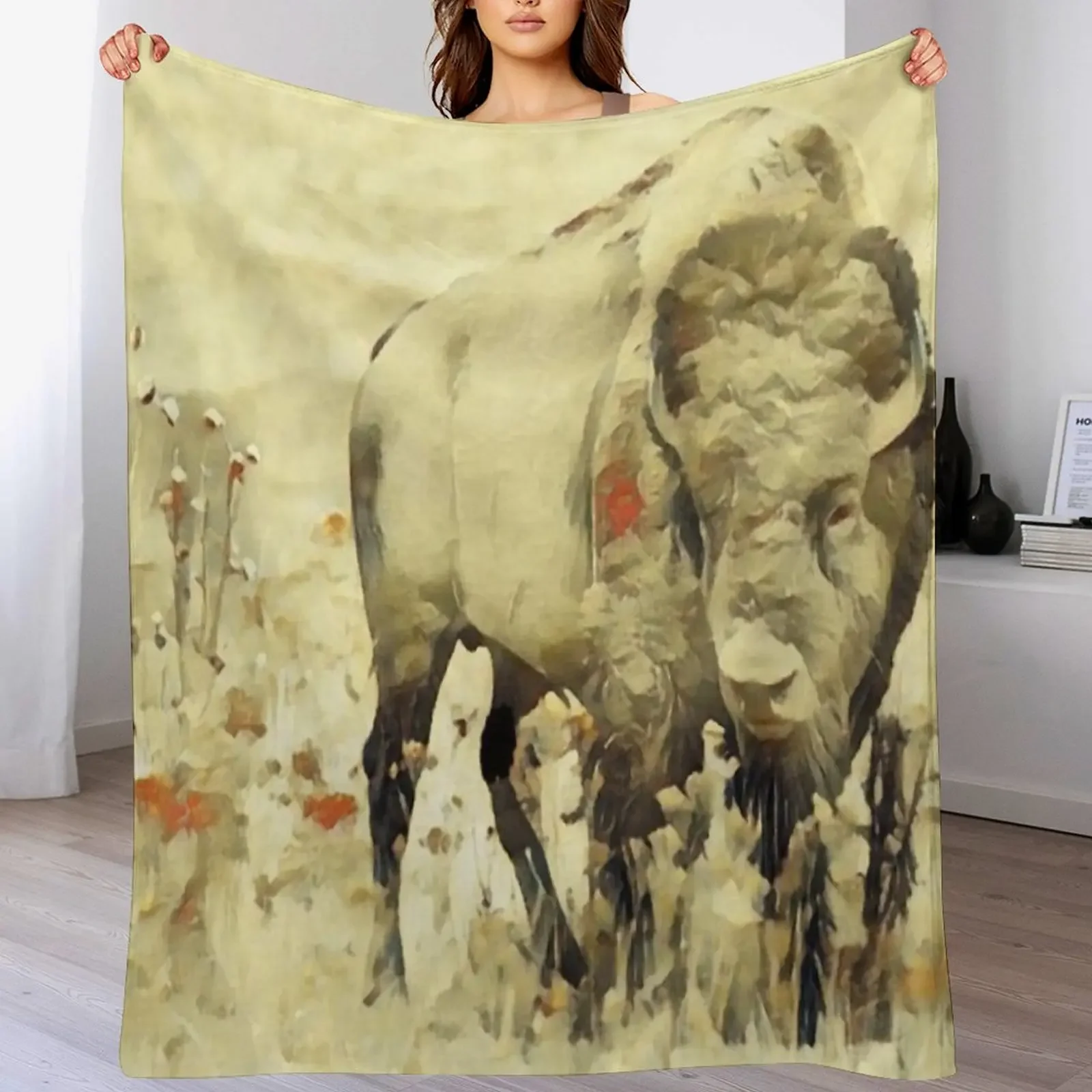 Bison Watercolor Painting Throw Blanket Faux Fur Soft Warm Blanket for Bed
Bison Watercolor Painting Throw Blanket Faux Fur Soft Warm Blanket for Bed