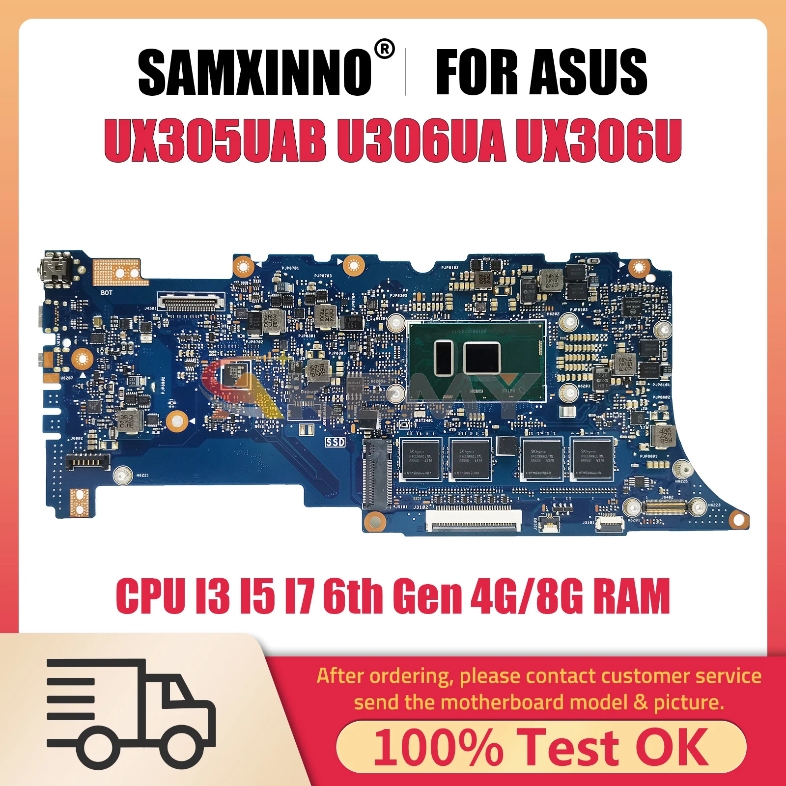UX305UAB Mainboard For ASUS U306UA UX306U UX306 Laptop Motherboard With i3-6100U i5-6200U i7-6500U CPU 4G 8G-RAM
UX305UAB Mainboard For ASUS U306UA UX306U UX306 Laptop Motherboard With i3-6100U i5-6200U i7-6500U CPU 4G 8G-RAM