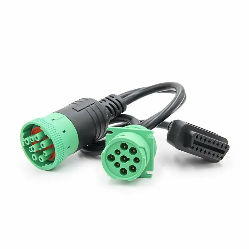 J1939 Splitter 9 Pin Green Type 2 Male Plug Adapter To Female Connector And 16 Pin OBD2 Y Cable Converter For Commercial Trucks
J1939 Splitter 9 Pin Green Type 2 Male Plug Adapter To Female Connector And 16 Pin OBD2 Y Cable Converter For Commercial Trucks