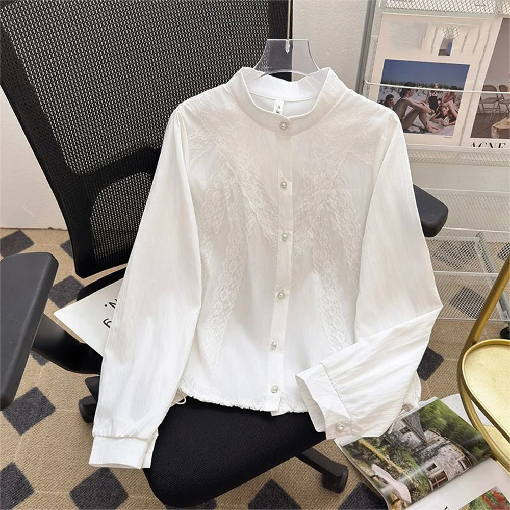 French Style White Blouse For Women 2026 Spring Summer New Design Lace Spliced Shirt Elegant Long Sleeve Female Blouse Top Sweet
French Style White Blouse For Women 2026 Spring Summer New Design Lace Spliced Shirt Elegant Long Sleeve Female Blouse Top Sweet