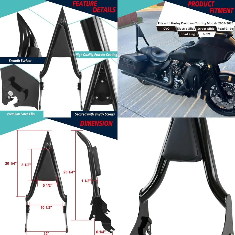 Съемная спинка пассажира YHMOTO Sissy Bar, задняя накладка 22 дюйма, подходит для моделей Harley Touring 2009-2025 Road King Ultra CVO Lim
Съемная спинка пассажира YHMOTO Sissy Bar, задняя накладка 22 дюйма, подходит для моделей Harley Touring 2009-2025 Road King Ultra CVO Lim