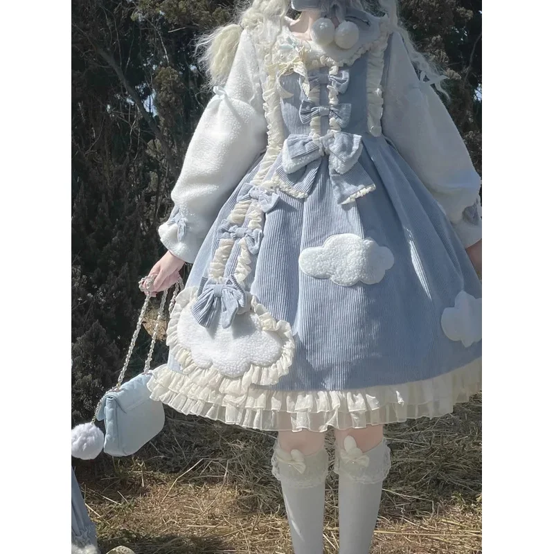 Winter Cloud Brightening lolita Dress Autumn/Winter Long Sleeve OP Plush thick warm Princess dress
Winter Cloud Brightening lolita Dress Autumn/Winter Long Sleeve OP Plush thick warm Princess dress