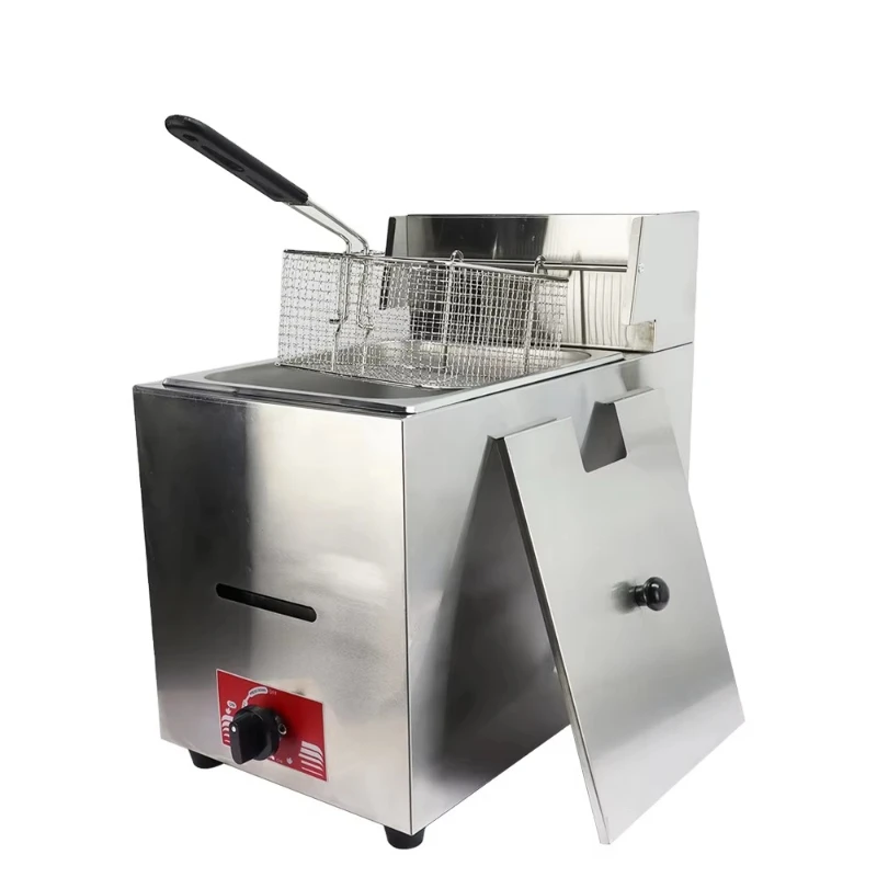Countertop Single Tank 6L Commercial Fryer Potato Chips Chicken LPG Gas Deep Fryer
Countertop Single Tank 6L Commercial Fryer Potato Chips Chicken LPG Gas Deep Fryer