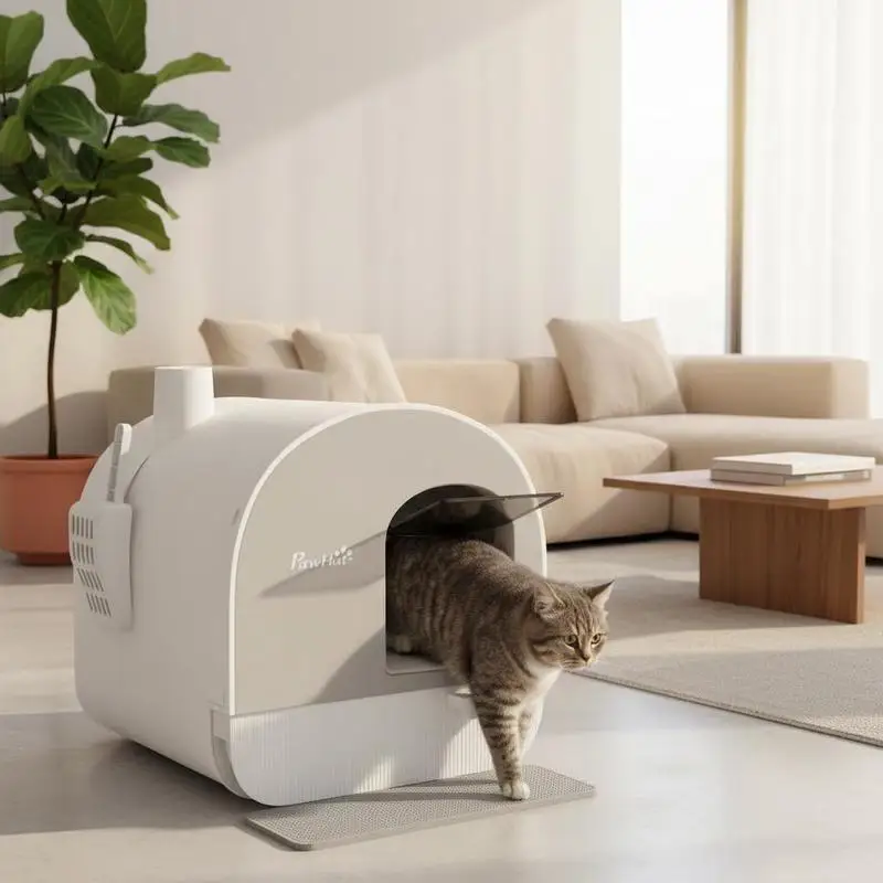 Cat litter box with lid, litter scoop, dirt-trapping mat, plastic, pink/black
Cat litter box with lid, litter scoop, dirt-trapping mat, plastic, pink/black
