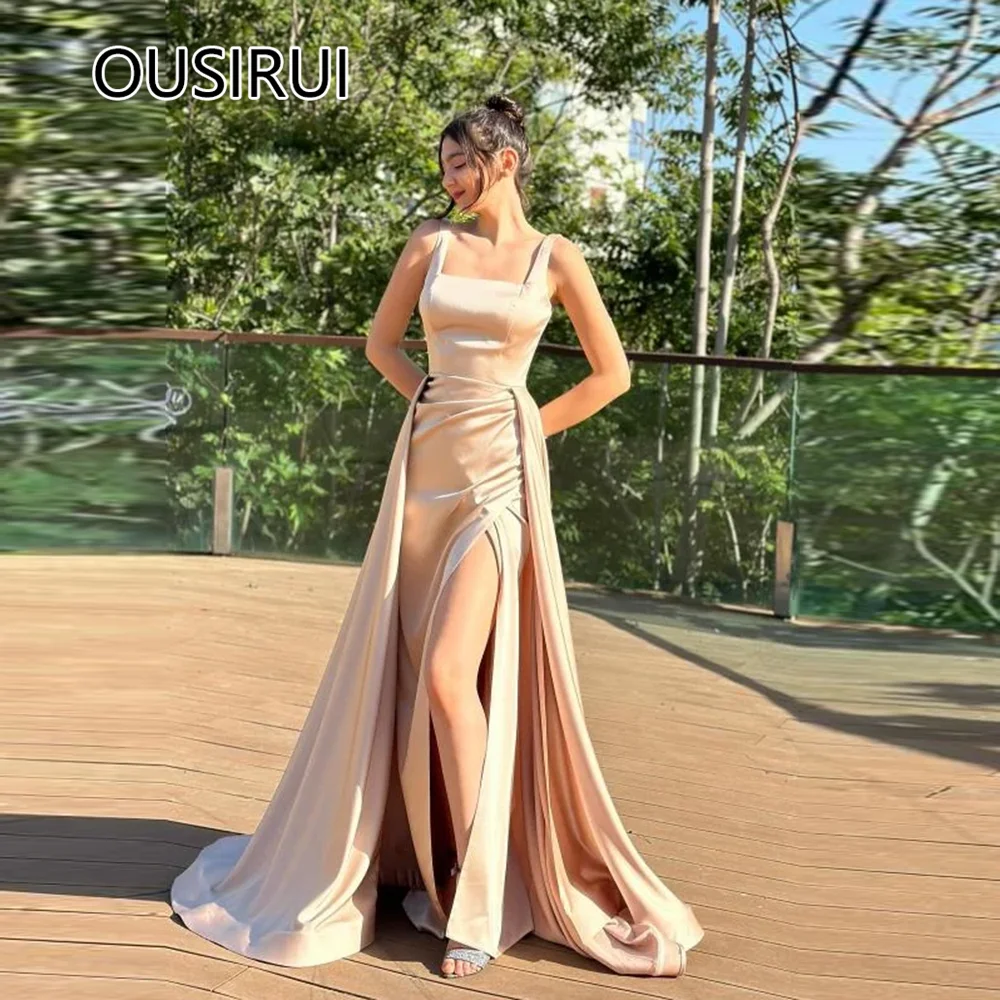 Simple Square Collar Satin Backelss Formal Evening Party Gown Sexy Mermaid Court Pleated Evening Bridesmaid Gown Custom Made
Simple Square Collar Satin Backelss Formal Evening Party Gown Sexy Mermaid Court Pleated Evening Bridesmaid Gown Custom Made