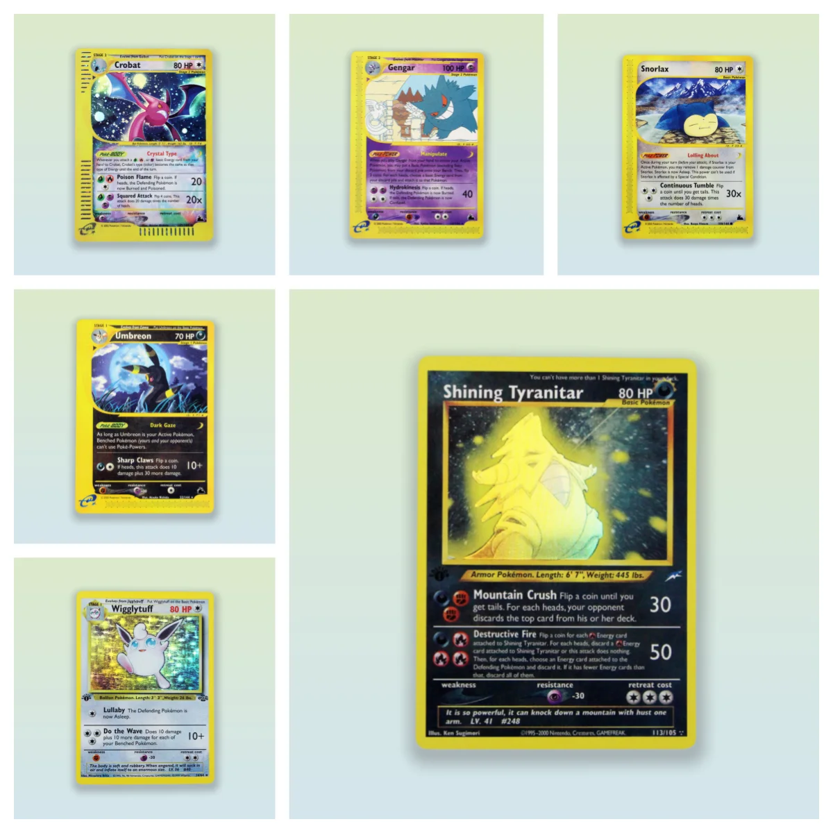 PKM Single Cards holo cards Crobat /Gengar /Shining Tyranitar /Snorlax /Umbreon/ Wigglytuff Game Collection PTCG PROXY
PKM Single Cards holo cards Crobat /Gengar /Shining Tyranitar /Snorlax /Umbreon/ Wigglytuff Game Collection PTCG PROXY