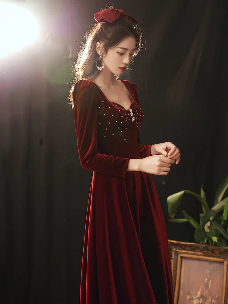 202 New Velvet Long Sve Square Collar Wedding Dr Ele Host Evening Gown Princ Ball Gown Sle Wedding Dr
202 New Velvet Long Sve Square Collar Wedding Dr Ele Host Evening Gown Princ Ball Gown Sle Wedding Dr