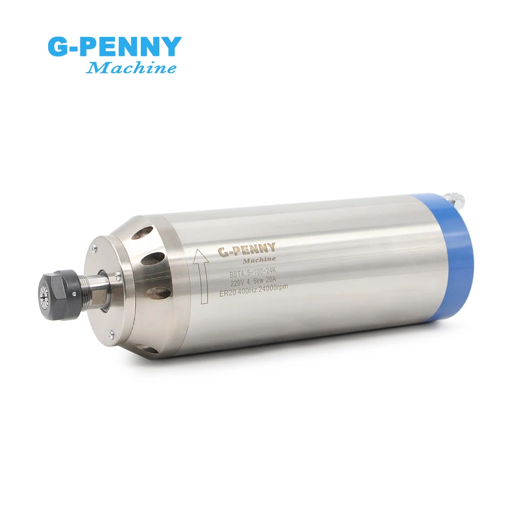 4.5kw ER20 D100mm Water Cooled Spindle Bullet Type 220v/380v Suitable For Stone/wood Working
4.5kw ER20 D100mm Water Cooled Spindle Bullet Type 220v/380v Suitable For Stone/wood Working