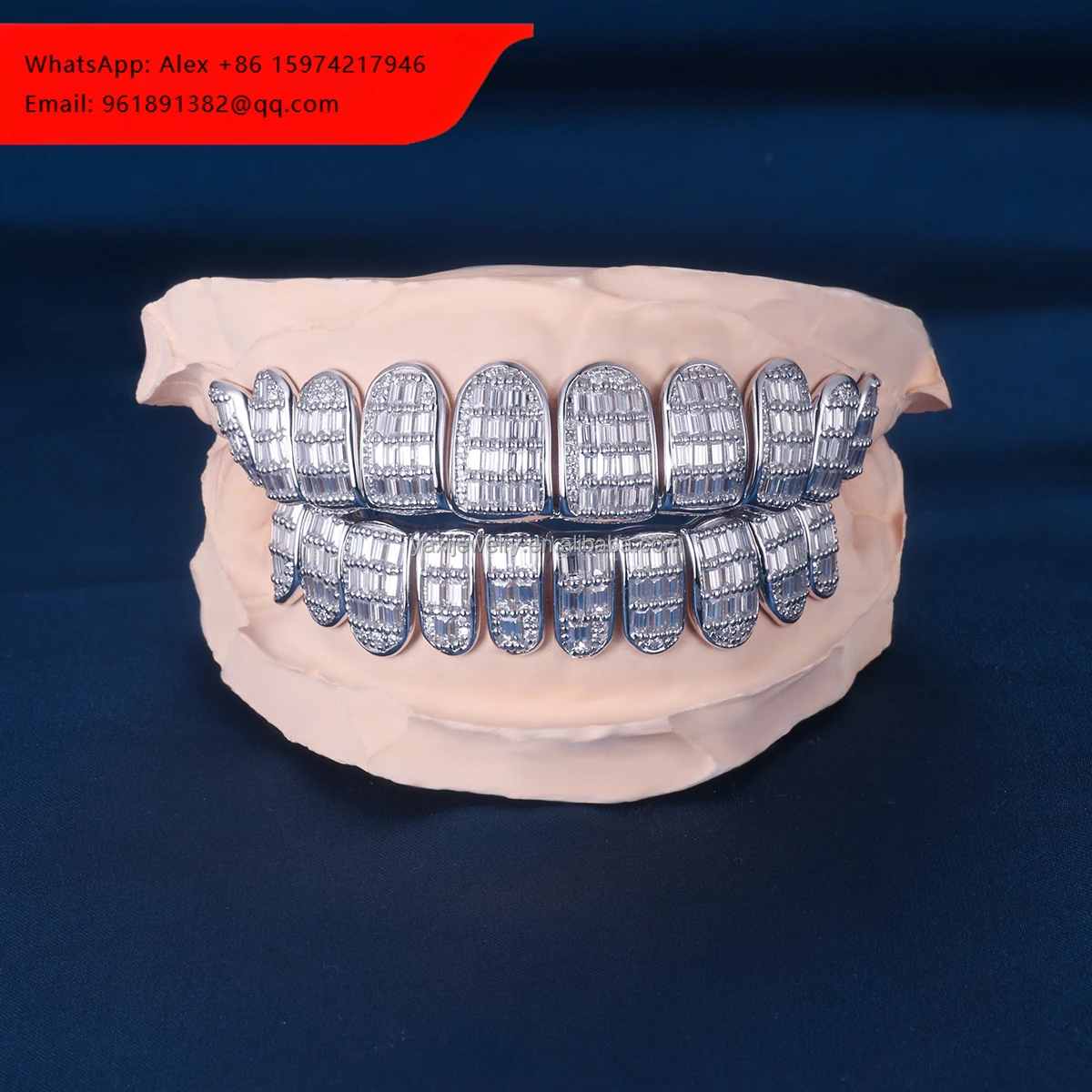 Custom Top Bottom 10 925 Silver 10K 14K 18K Solid Gold Plated VVS Baguette Moissanite Diamond Grillz Perm Cut Teeth Grillz
Custom Top Bottom 10 925 Silver 10K 14K 18K Solid Gold Plated VVS Baguette Moissanite Diamond Grillz Perm Cut Teeth Grillz