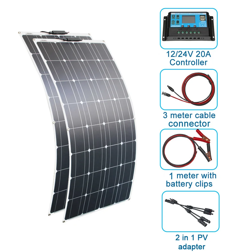 Cheapest 200w Waterproof Flexible Solar Panel Energy System for RV Boat Car Roof
Cheapest 200w Waterproof Flexible Solar Panel Energy System for RV Boat Car Roof