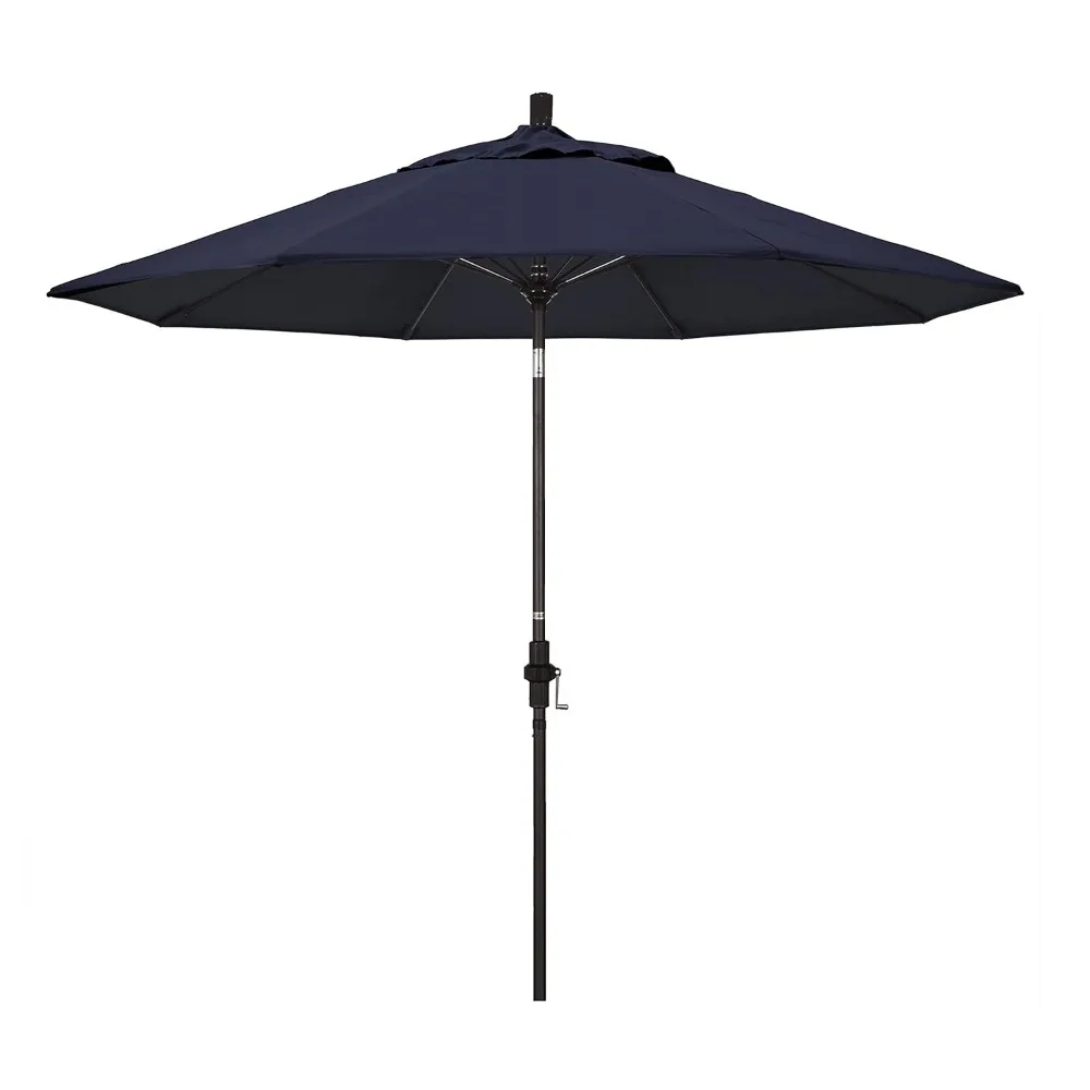 9' Round Aluminum Pole Fiberglass Rib Market Umbrella, Crank Lift, Collar Tilt, Bronze Pole, Sunbrella Navy, Customized
9' Round Aluminum Pole Fiberglass Rib Market Umbrella, Crank Lift, Collar Tilt, Bronze Pole, Sunbrella Navy, Customized