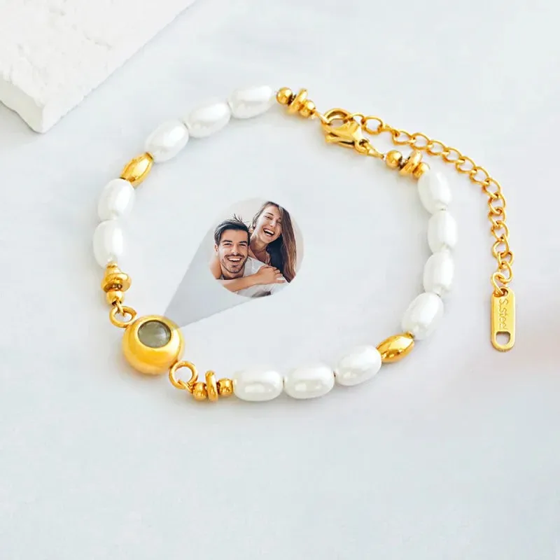 Freshwater Pearl Bracelet with Projected Beads Custom Photo Stainless Steel 18K Gold Plated Dainty Jewelry Gift for Her Mom
Freshwater Pearl Bracelet with Projected Beads Custom Photo Stainless Steel 18K Gold Plated Dainty Jewelry Gift for Her Mom