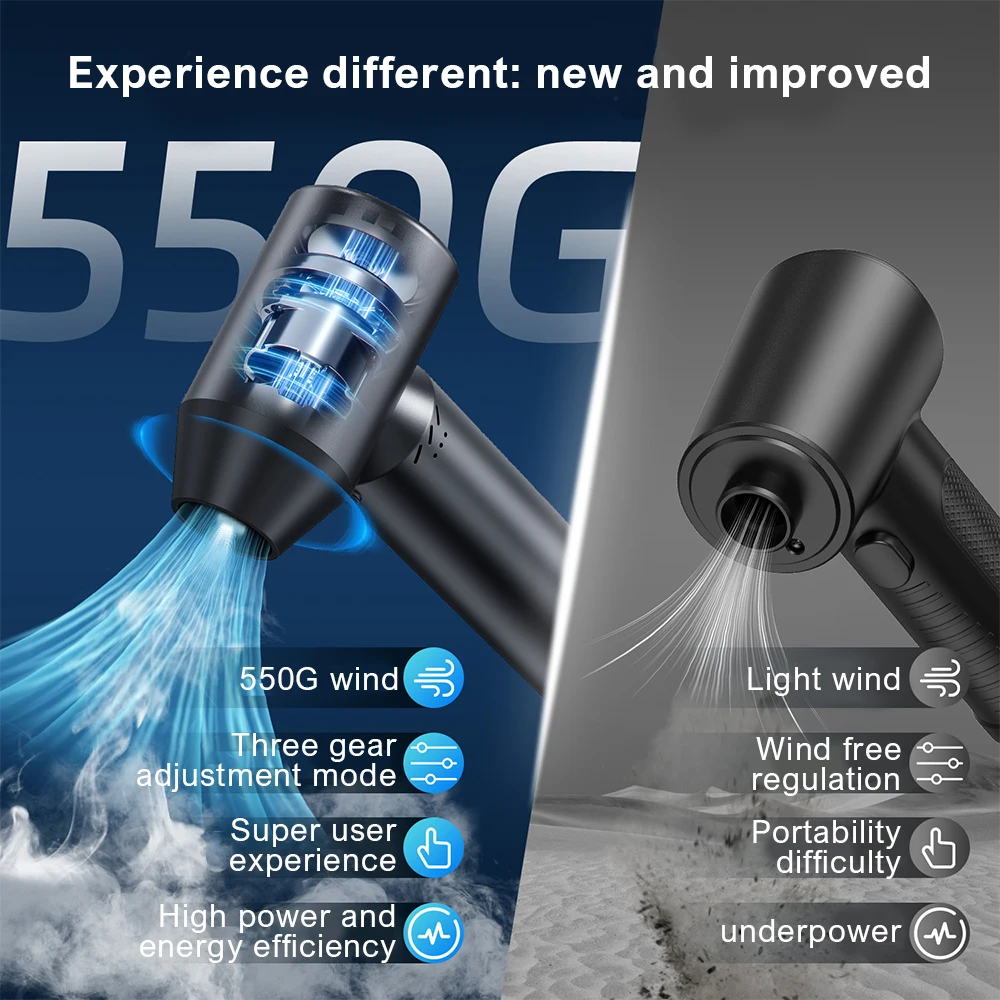15000mAh Turbo jet fan 3 Speed control 80000RPM Handheld Turbo Jet Fan Brushless Motor Superstrong Instantaneous
15000mAh Turbo jet fan 3 Speed control 80000RPM Handheld Turbo Jet Fan Brushless Motor Superstrong Instantaneous