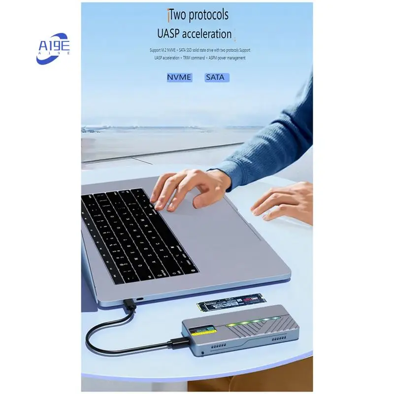 A19E-Smart Display M.2 Твердотельный мобильный жесткий диск 10 ГБ с двойным протоколом Nvme/Sata Корпус из алюминиевого сплава 
A19E-Smart Display M.2 Твердотельный мобильный жесткий диск 10 ГБ с двойным протоколом Nvme/Sata Корпус из алюминиевого сплава