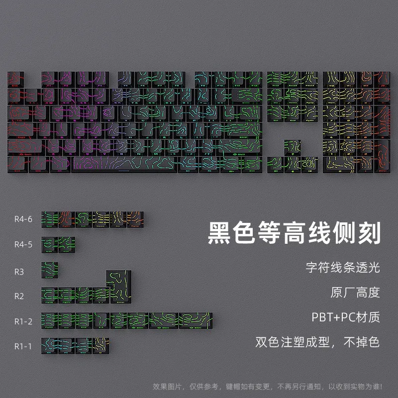 Contour side engraved keycap PBT transparent mechanical keyboard magnetic axis keycap original height 130/97 two-color full set
Contour side engraved keycap PBT transparent mechanical keyboard magnetic axis keycap original height 130/97 two-color full set