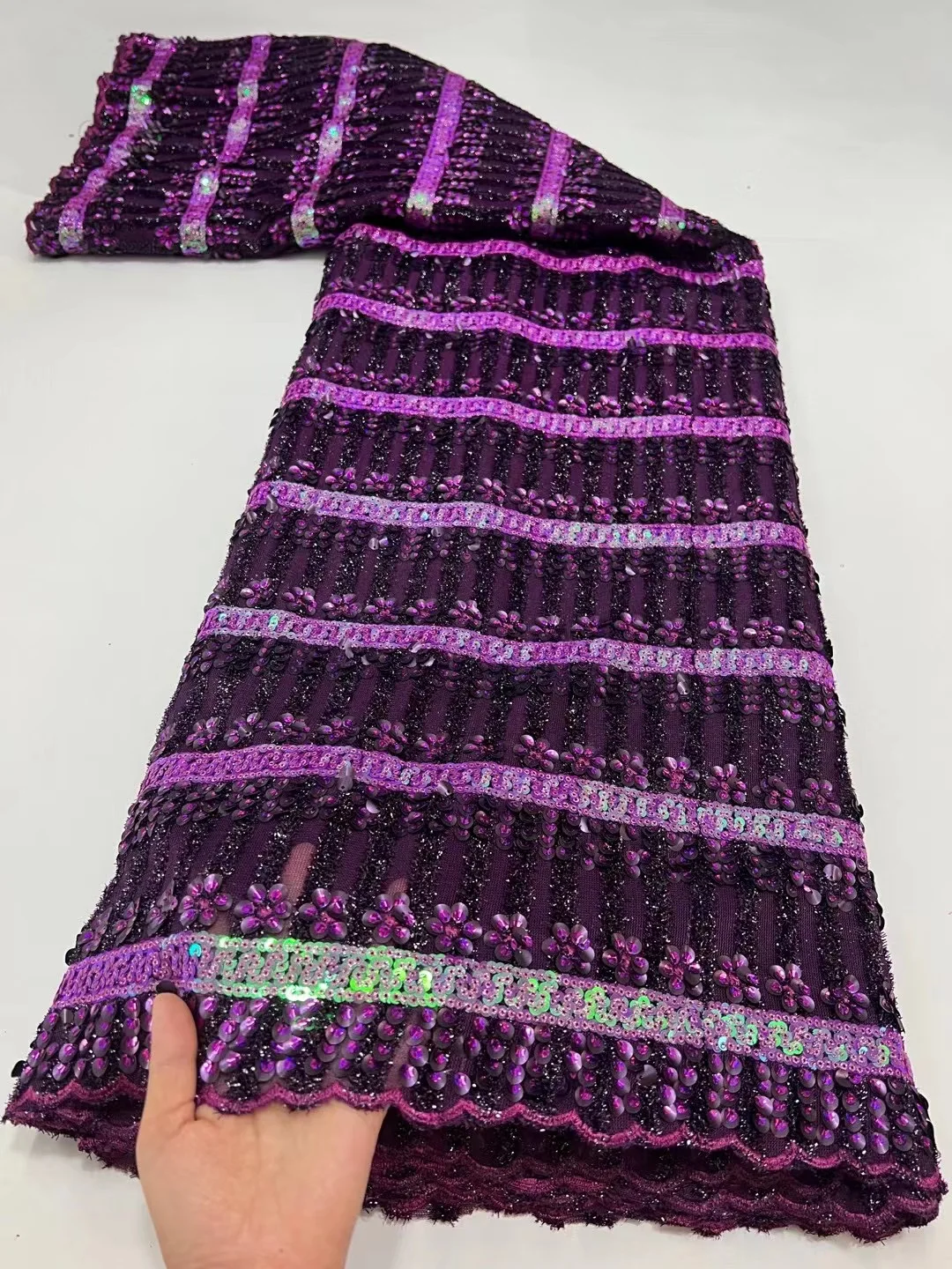 Latest Purple French Sequins Lace Fabric 2022 High Quality African Embroidery Lace Fabric Nigerian Party Lace Fabric KHD22123
Latest Purple French Sequins Lace Fabric 2022 High Quality African Embroidery Lace Fabric Nigerian Party Lace Fabric KHD22123