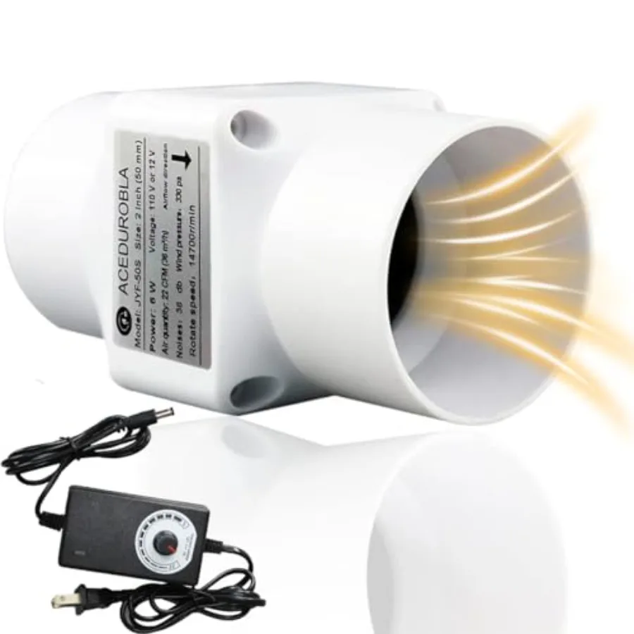 2'' Duct Fan for Adjustable Speed White Inline Ventilation Exhaust Fan 22 CFM Duct Intake High Efficiency Air Fan for for Grow
2'' Duct Fan for Adjustable Speed White Inline Ventilation Exhaust Fan 22 CFM Duct Intake High Efficiency Air Fan for for Grow