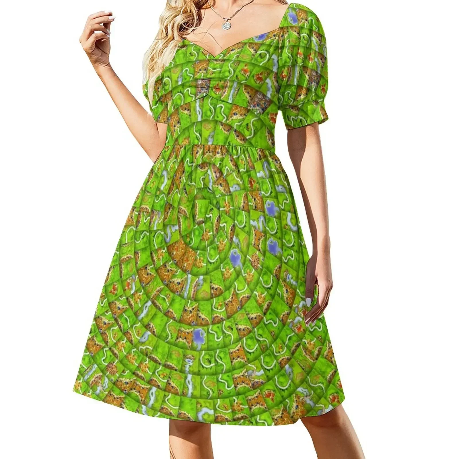Carcassonne swirl Short-Sleeved Dress Women's summer dresses dresses summer cute dress Dresses for wedding party Dress
Carcassonne swirl Short-Sleeved Dress Women's summer dresses dresses summer cute dress Dresses for wedding party Dress