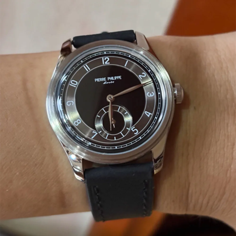 High-end men's 38MM watch black enamel dial ST17 manual mechanical watch leather waterproof
High-end men's 38MM watch black enamel dial ST17 manual mechanical watch leather waterproof