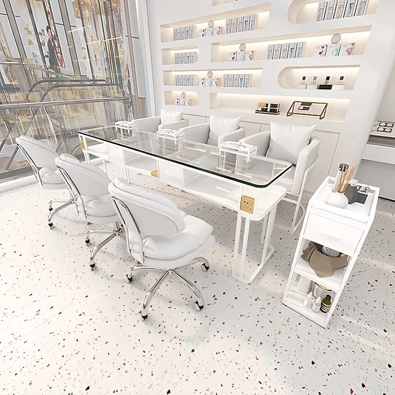 Rechargeable Glass Nail Table White Vacuum Cleaner Station Nail Table Designer Station Mesa De Manicure Professional Furniture
Rechargeable Glass Nail Table White Vacuum Cleaner Station Nail Table Designer Station Mesa De Manicure Professional Furniture
