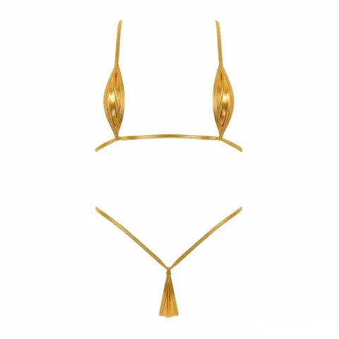 Women Tie Adjustable Bra + Thong Hot Stamping String G-String Sexy Tri-Point Lingerie Set Erotiic Underwear Woman Sexy Costume