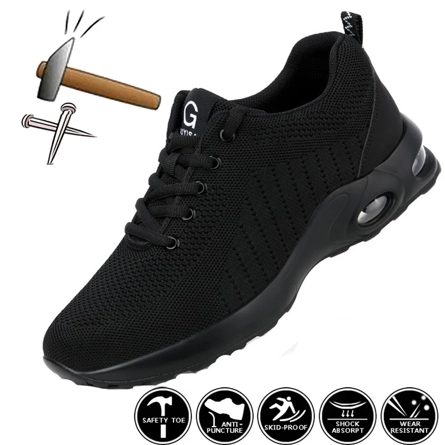 Summer Air Cushion Work Safety Shoes For Men Breathable Work Sneakers Steel Toe Shoes Anti-puncture Safety Protective Shoes 
Summer Air Cushion Work Safety Shoes For Men Breathable Work Sneakers Steel Toe Shoes Anti-puncture Safety Protective Shoes