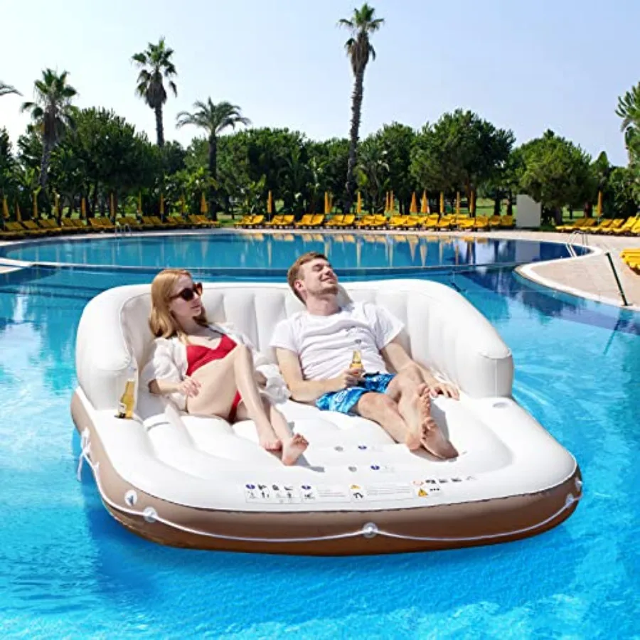 2-3 Person Inflatable Pool Float 71x71 Giant Inflatable Island Bed with UPF50 Retractable Canopy Built-in Cup Holder Load 440LB
2-3 Person Inflatable Pool Float 71x71 Giant Inflatable Island Bed with UPF50 Retractable Canopy Built-in Cup Holder Load 440LB
