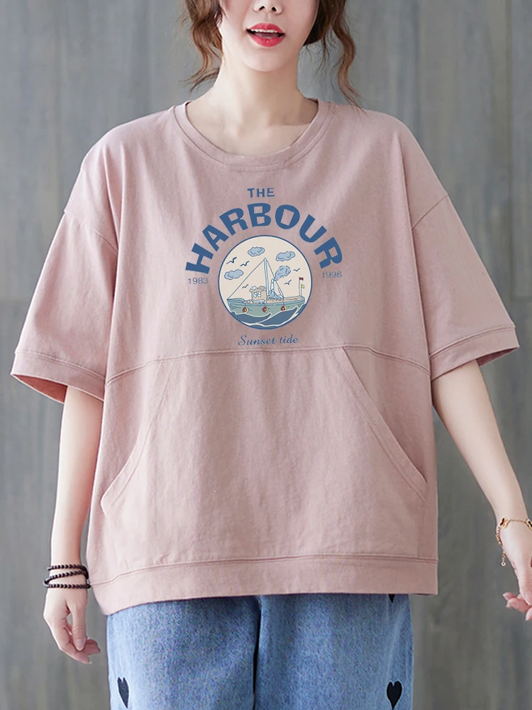 Loose Fit Pure Cotton Short Sleeve Women's T-shirt Summer New Style Korean Style Casual Comfortable Breathable Pocket Design
Loose Fit Pure Cotton Short Sleeve Women's T-shirt Summer New Style Korean Style Casual Comfortable Breathable Pocket Design