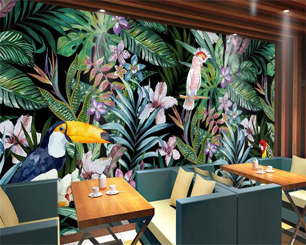 Custom Wallpaper 3D Tropical Rainforest Plants Watercolor Flowers And Birds Oil Painting Restaurant Background Wall Mural Behang
Custom Wallpaper 3D Tropical Rainforest Plants Watercolor Flowers And Birds Oil Painting Restaurant Background Wall Mural Behang