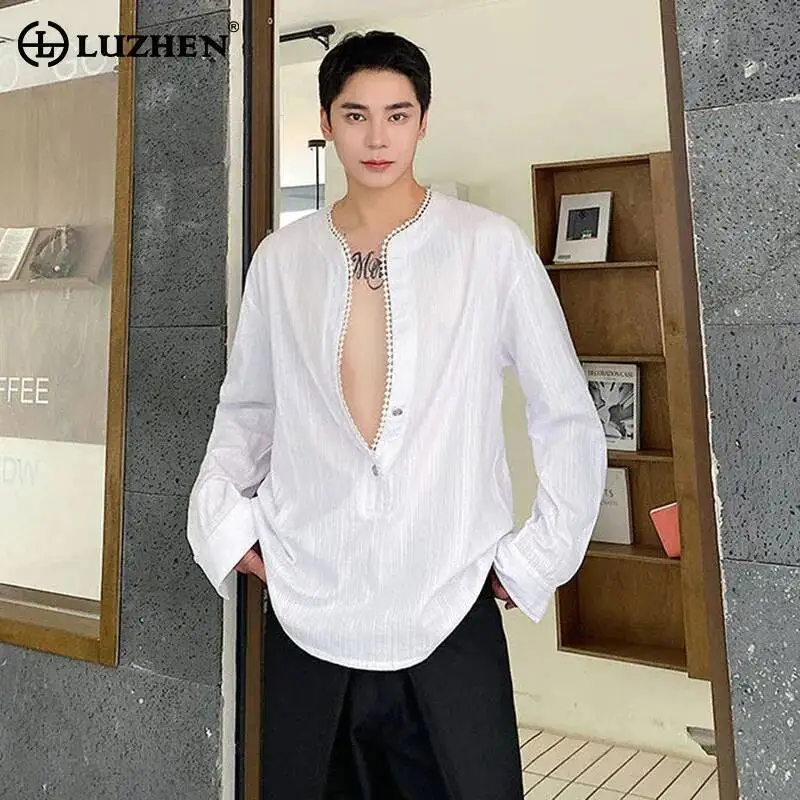 LUZHEN 2026 Spring New Original Pearl Patchwork Placket Long Sleeve Shirts Men's Fashion Handsome Solid Color Casual Tops JY6445
LUZHEN 2026 Spring New Original Pearl Patchwork Placket Long Sleeve Shirts Men's Fashion Handsome Solid Color Casual Tops JY6445