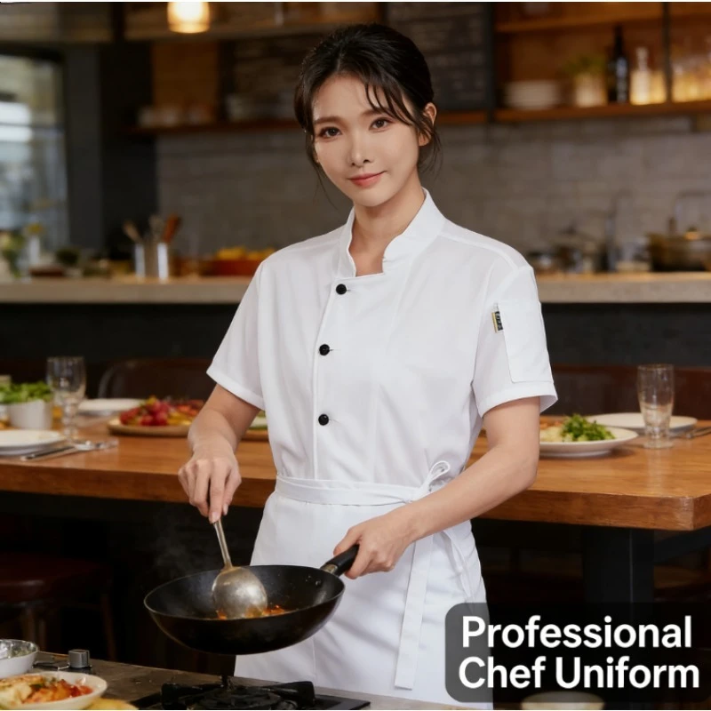 Men Women Short Sleeve Chef Jacket Summer Breathable Mesh Back Kitchen Workwear Professional Catering Hotel Uniform
Men Women Short Sleeve Chef Jacket Summer Breathable Mesh Back Kitchen Workwear Professional Catering Hotel Uniform