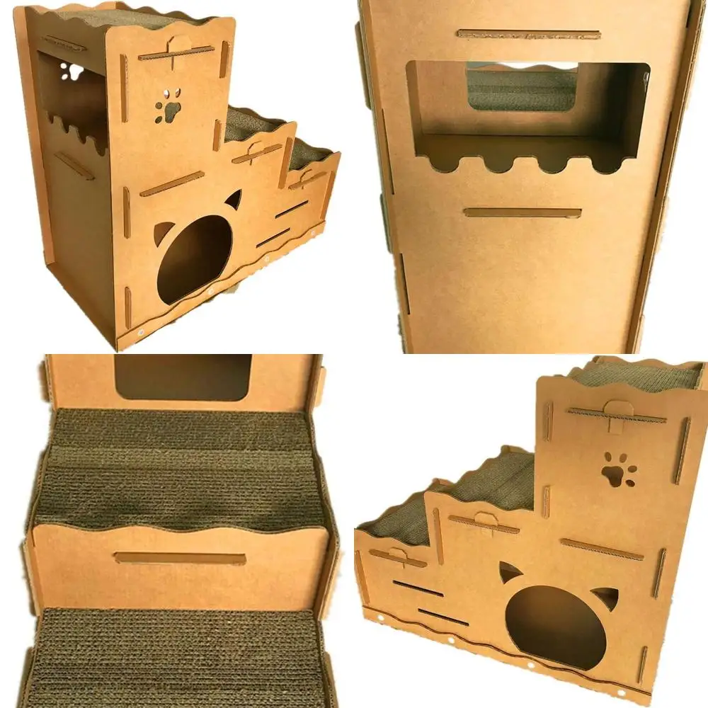 Трехэтажный картонный домик для кошек с лежаком-когтодеривателем, 30 x 14 x 26
Трехэтажный картонный домик для кошек с лежаком-когтодеривателем, 30 x 14 x 26