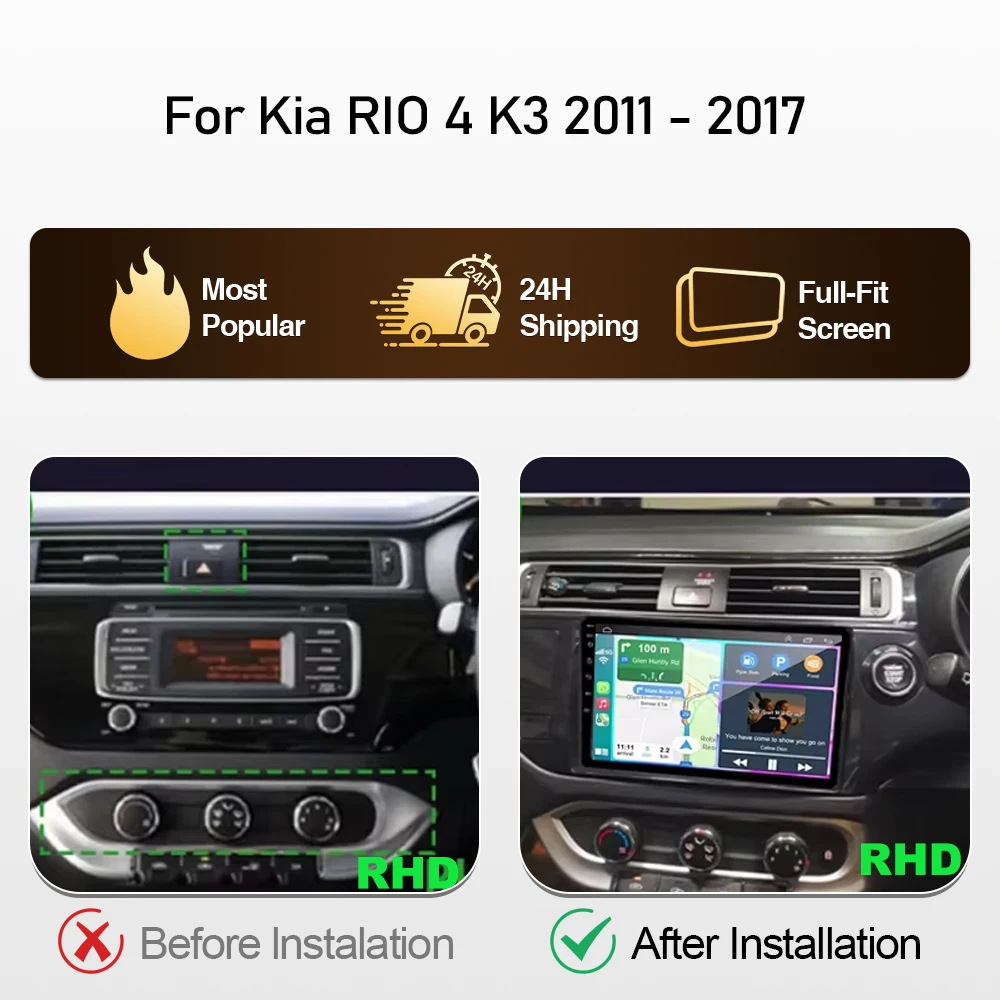 Android For Kia RIO 4 K3 2011 2012 2013 - 2017 Car Radio Multimedia Head Unit Player GPS Navigation Stereo Autoradio Video WIFI
Android For Kia RIO 4 K3 2011 2012 2013 - 2017 Car Radio Multimedia Head Unit Player GPS Navigation Stereo Autoradio Video WIFI