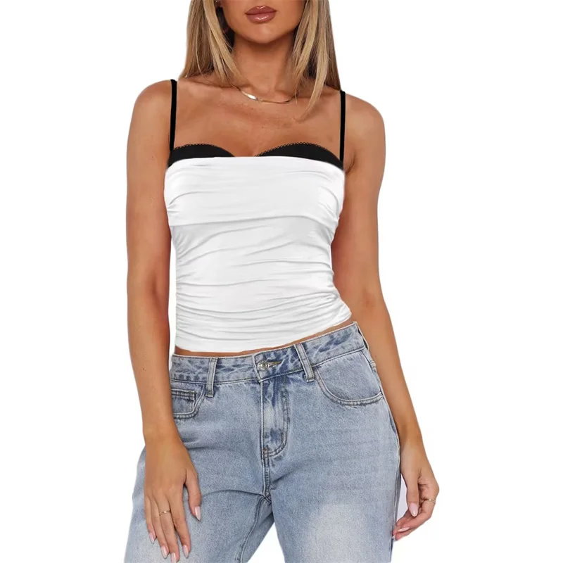 Летняя одежда y2k, топы для женской модели, на бретелях-спагетти, без рукавов, с рюшами, майка, сексуальная клубная одежда
Летняя одежда y2k, топы для женской модели, на бретелях-спагетти, без рукавов, с рюшами, майка, сексуальная клубная одежда