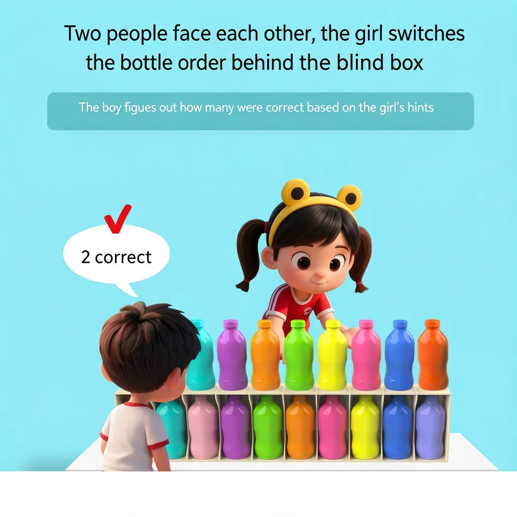Fun Bottle Guessing Game: An educational memory matching toy where kids match colorful drink bottles to boost brain power.
Fun Bottle Guessing Game: An educational memory matching toy where kids match colorful drink bottles to boost brain power.