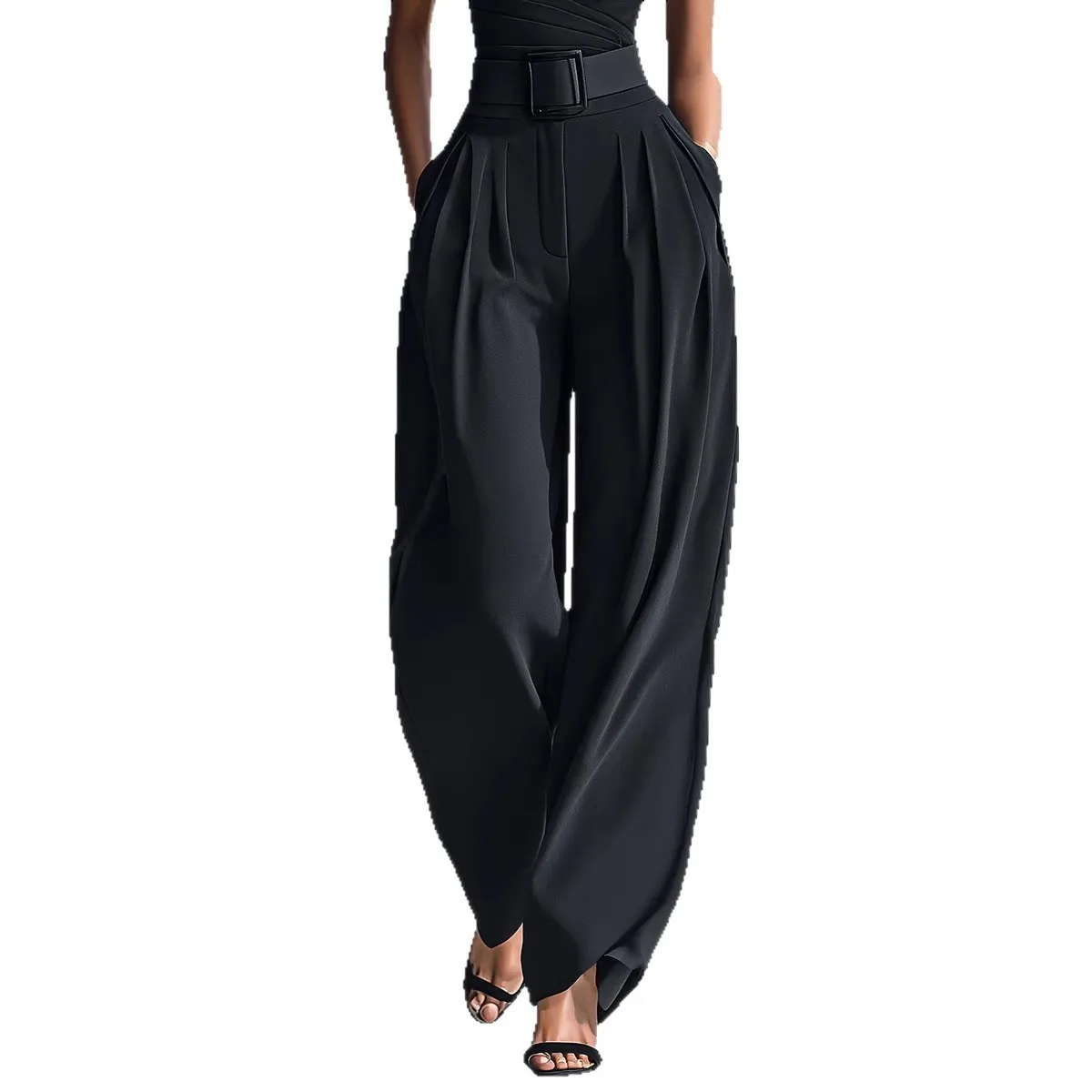 Tank Top Trousers 2 Pieces Set For Woman Pants Sleeveless High Waist Pleated Front Long Pants Flowing Silhouette Wide Leg Pants
Tank Top Trousers 2 Pieces Set For Woman Pants Sleeveless High Waist Pleated Front Long Pants Flowing Silhouette Wide Leg Pants