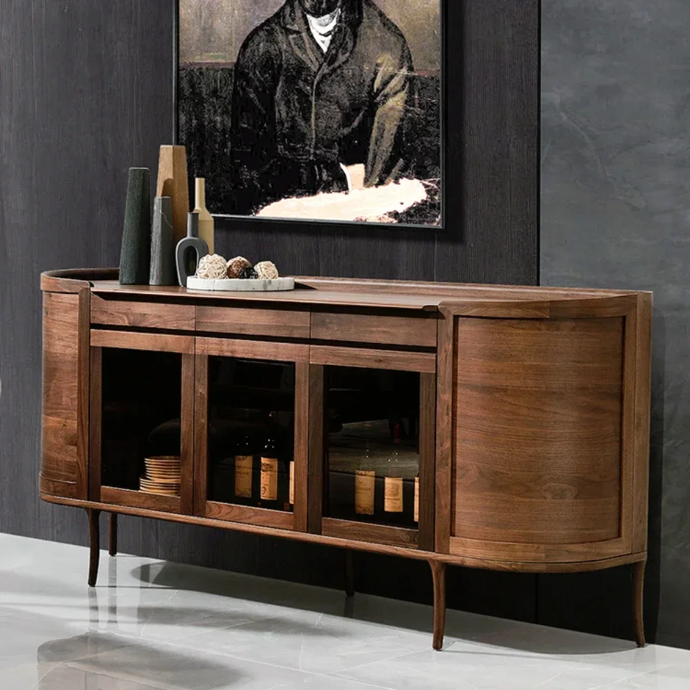 Solid Wood Tea Cabinet Black Walnut Sideboard Cabinet Living Room Cabinet Wall Dining Room
Solid Wood Tea Cabinet Black Walnut Sideboard Cabinet Living Room Cabinet Wall Dining Room