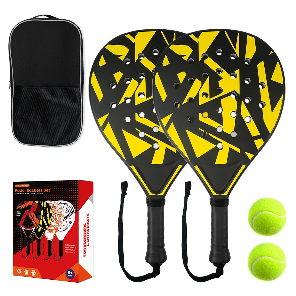 Padel Racket Set of 2 ABS Surface EPE Foam Core Beach Paddle Tennis Racquets for Adults Including 2 Balls & Carry Bag Outdoor
Padel Racket Set of 2 ABS Surface EPE Foam Core Beach Paddle Tennis Racquets for Adults Including 2 Balls & Carry Bag Outdoor