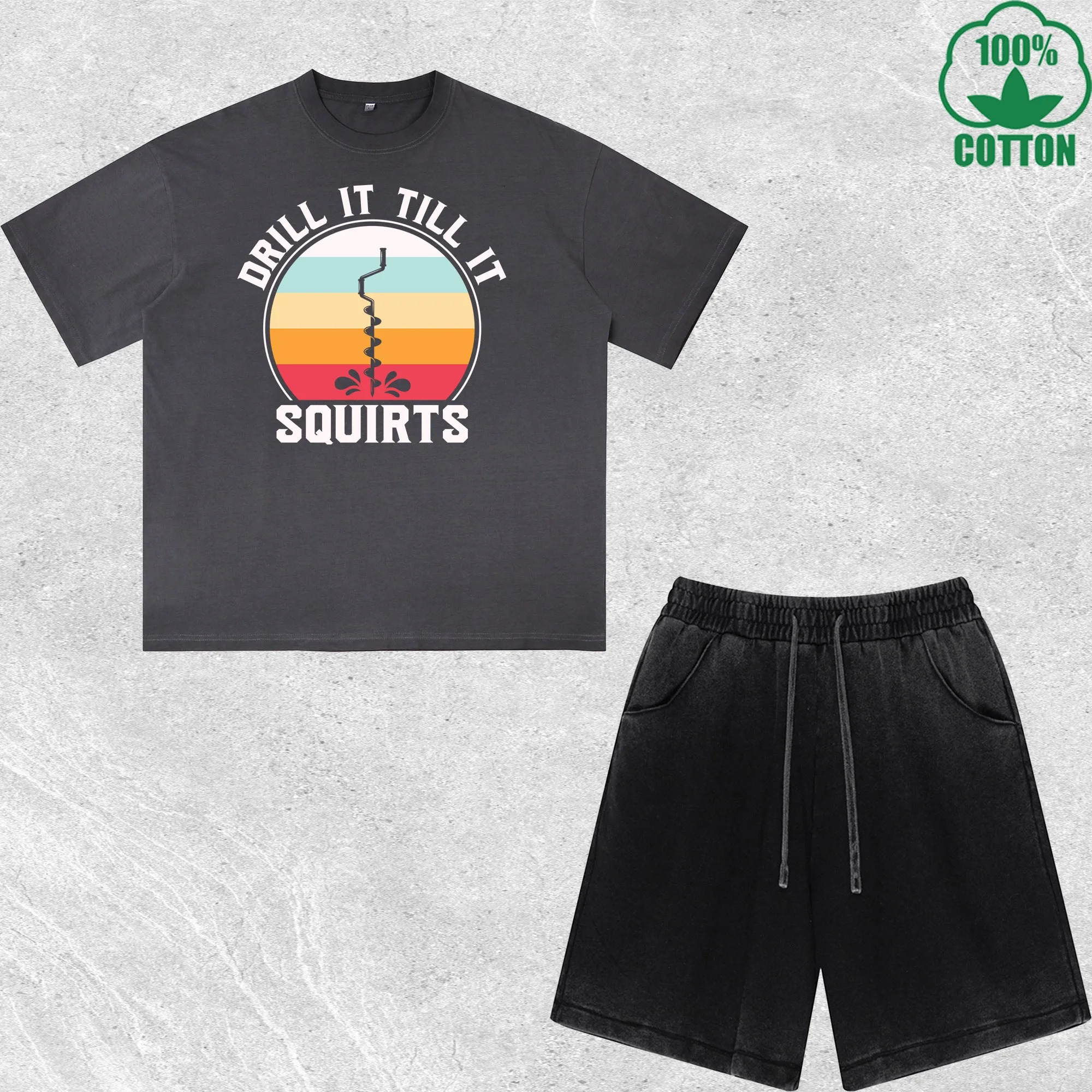 Squirts Printed Dirty Wash T-Shirt Shorts Set Multicolor Combo Loose Trendy Fashionable 100%Cotton
Squirts Printed Dirty Wash T-Shirt Shorts Set Multicolor Combo Loose Trendy Fashionable 100%Cotton