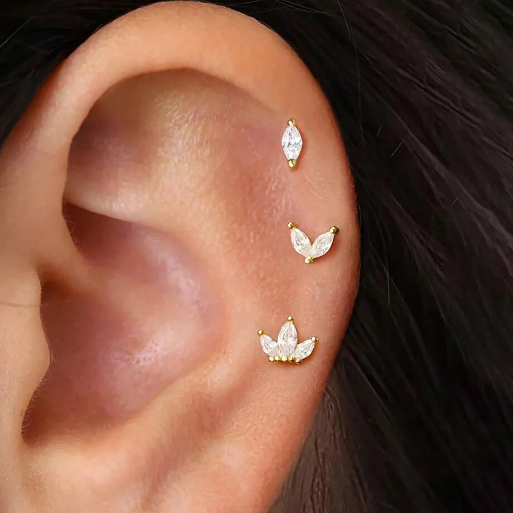 3PCS Stainless Steel Horse Eye Crown Crystal Zircon Stud Earring Set For Women 18K Gold Plated Helix Lobe Daith Piercing Jewelry
3PCS Stainless Steel Horse Eye Crown Crystal Zircon Stud Earring Set For Women 18K Gold Plated Helix Lobe Daith Piercing Jewelry