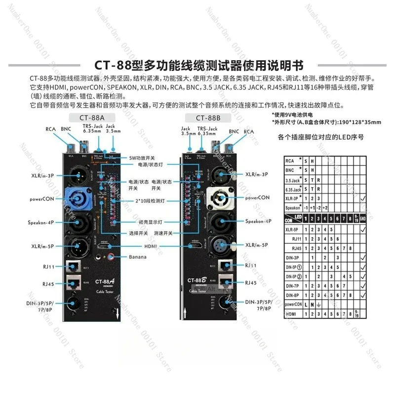 2025 New CT-88 Multifunction Cable Tester, Detachable for XLR HDMI Audio Auto Test
2025 New CT-88 Multifunction Cable Tester, Detachable for XLR HDMI Audio Auto Test