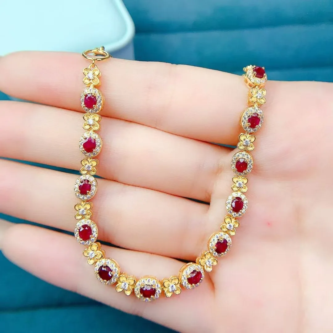 Luxurious Natural Ruby Hand Bracelet S925 Pure Silver Trendy Fashion Jewelry Fine Rare Ruby Accessories
Luxurious Natural Ruby Hand Bracelet S925 Pure Silver Trendy Fashion Jewelry Fine Rare Ruby Accessories