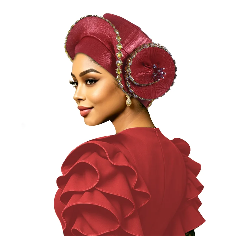 Women Shiny Satin Rhinestone Auto Gele Turban Cap African Handmade Headtie Multi Color Modest Wedding Party Muslim Headwear
Women Shiny Satin Rhinestone Auto Gele Turban Cap African Handmade Headtie Multi Color Modest Wedding Party Muslim Headwear