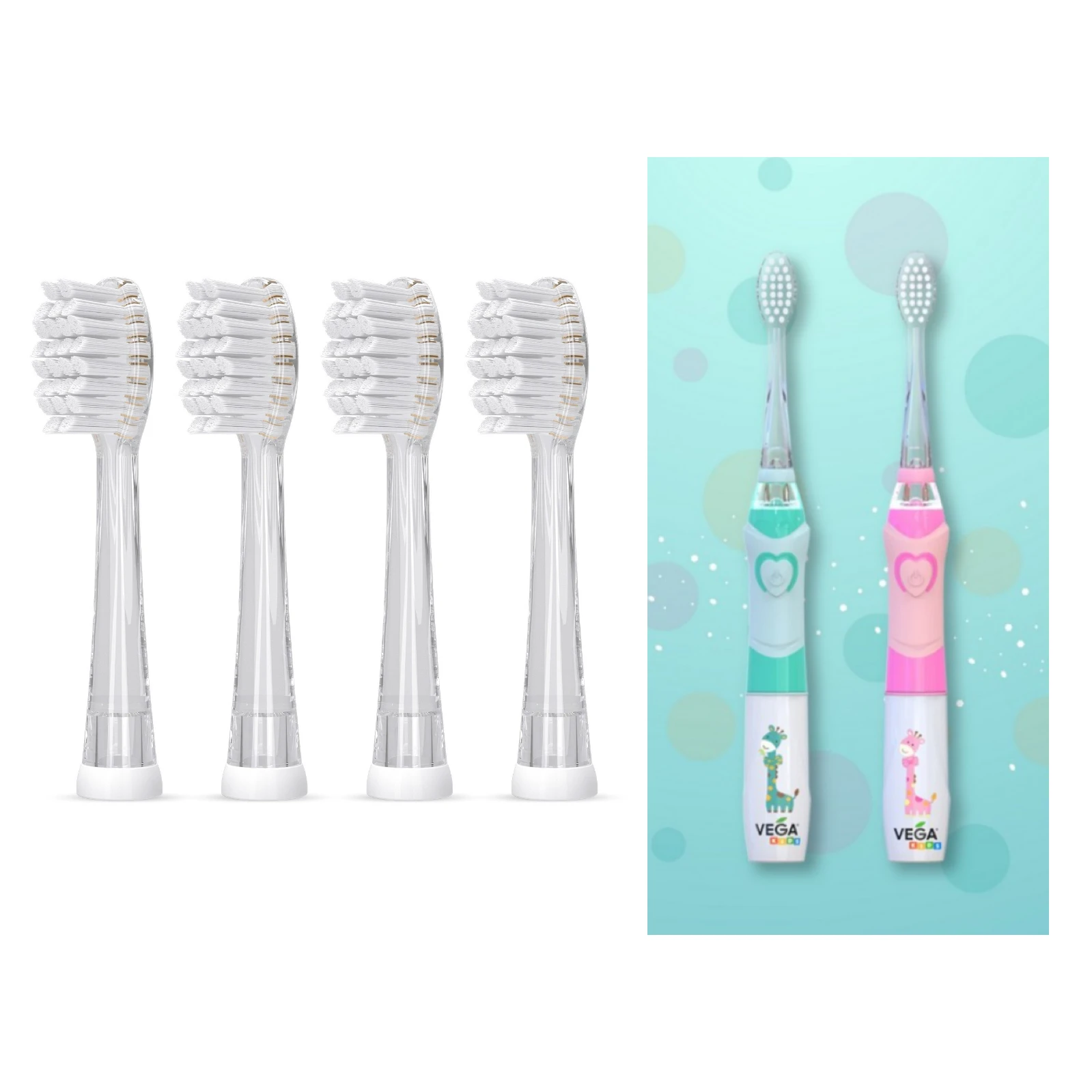 Replacement Toothbrush Heads For Vega Kids VK-400P/VK-400B Electric Sonic Toothbrush Soft DuPont Bristles Nozzles
Replacement Toothbrush Heads For Vega Kids VK-400P/VK-400B Electric Sonic Toothbrush Soft DuPont Bristles Nozzles