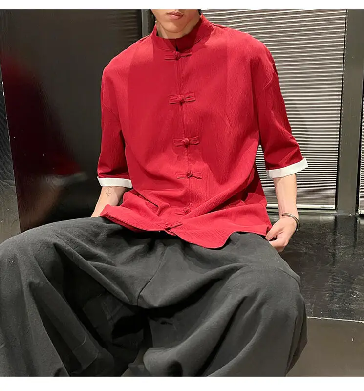 Plus Size 3Xl4Xl5Xl Tang Clothes Chinese Style Top Men Short Sleeve Hanfu Costume Vintage Button Kung Fu Tai Chi Jacket Outwear
Plus Size 3Xl4Xl5Xl Tang Clothes Chinese Style Top Men Short Sleeve Hanfu Costume Vintage Button Kung Fu Tai Chi Jacket Outwear