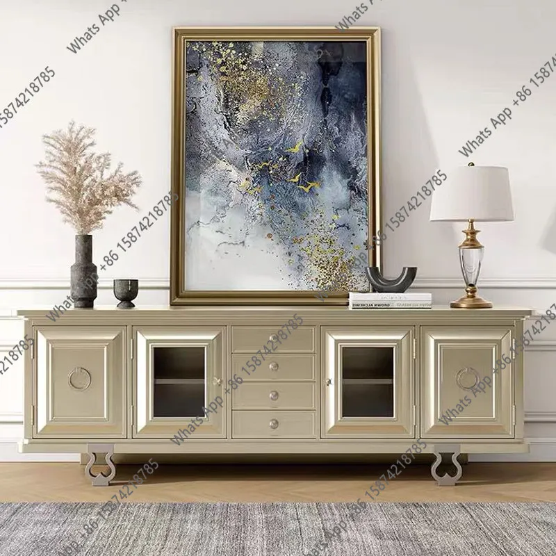American light luxury high-end TV cabinet European household solid wood storage locker art decoration
American light luxury high-end TV cabinet European household solid wood storage locker art decoration