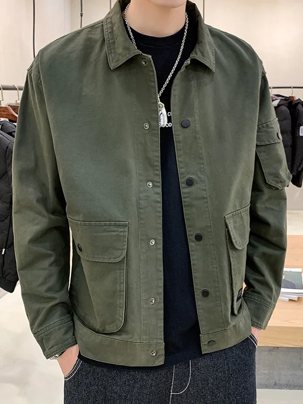 Pure Cotton Men's Casual Jacket Spring Autumn Fashion Trend Workwear Coat Loose Fit Fleece Lined Long Sleeve Warmth Clothing
Pure Cotton Men's Casual Jacket Spring Autumn Fashion Trend Workwear Coat Loose Fit Fleece Lined Long Sleeve Warmth Clothing