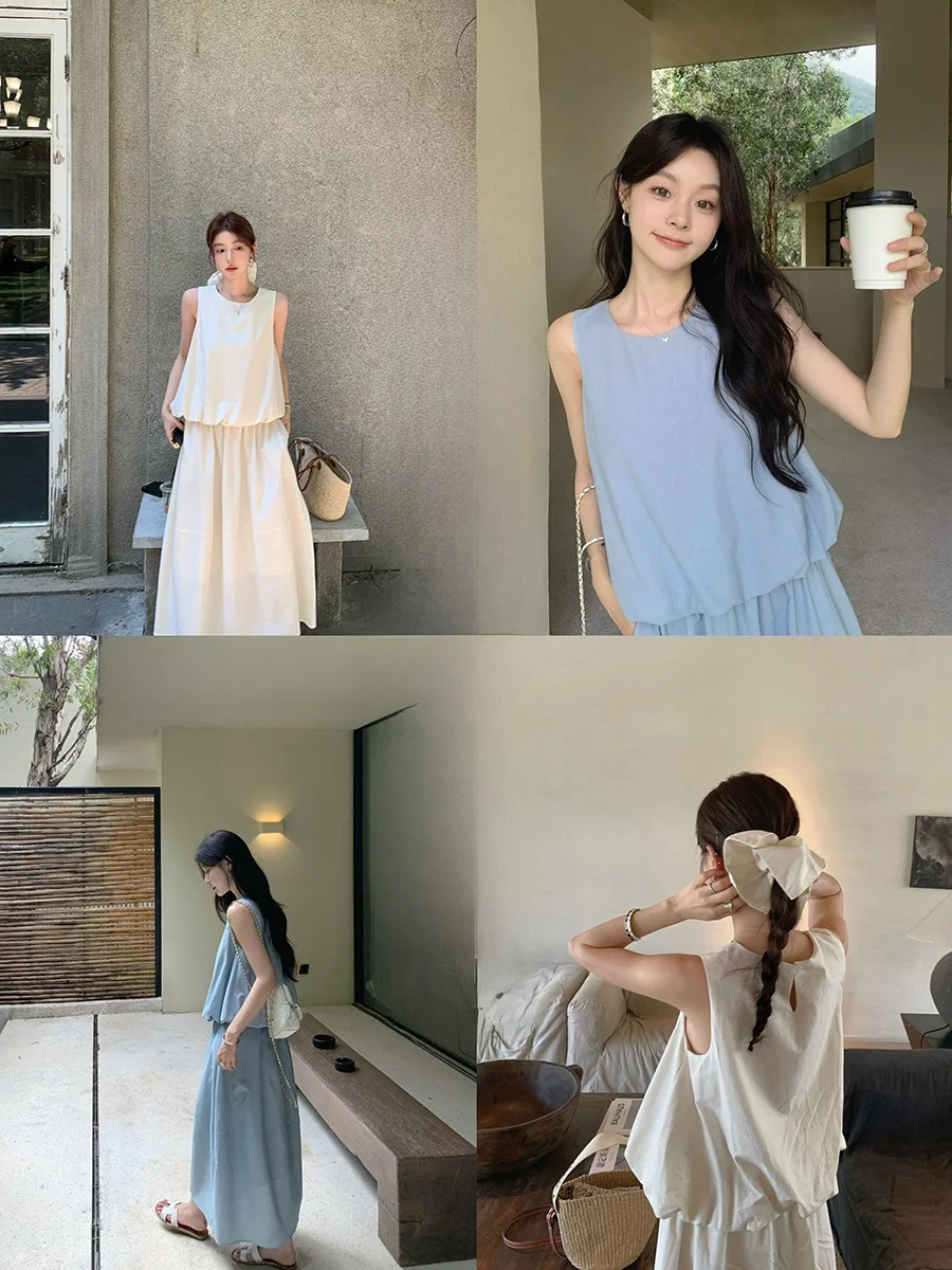 Летний модный женский комплект Ibell Zhang: льняной свободный жилет-бутон и юбка с эластичным поясом для стройности фигуры
Летний модный женский комплект Ibell Zhang: льняной свободный жилет-бутон и юбка с эластичным поясом для стройности фигуры