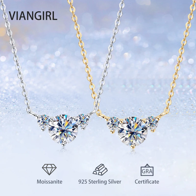 Trendy Luxury 1.2cttw Moissanite 3 Stone Pendants Necklaces For Women Pass Diamond Test S925 Sterling Silver Fine Jewelry Gifts
Trendy Luxury 1.2cttw Moissanite 3 Stone Pendants Necklaces For Women Pass Diamond Test S925 Sterling Silver Fine Jewelry Gifts